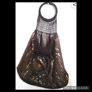 BROWN Sequin knit Bag